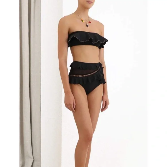 Zimmermann ruffle trim top and bottom swimsuit sz Au 1 - Picture 3 of 15